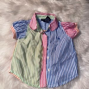 Ralph Lauren multi colored stripes button up